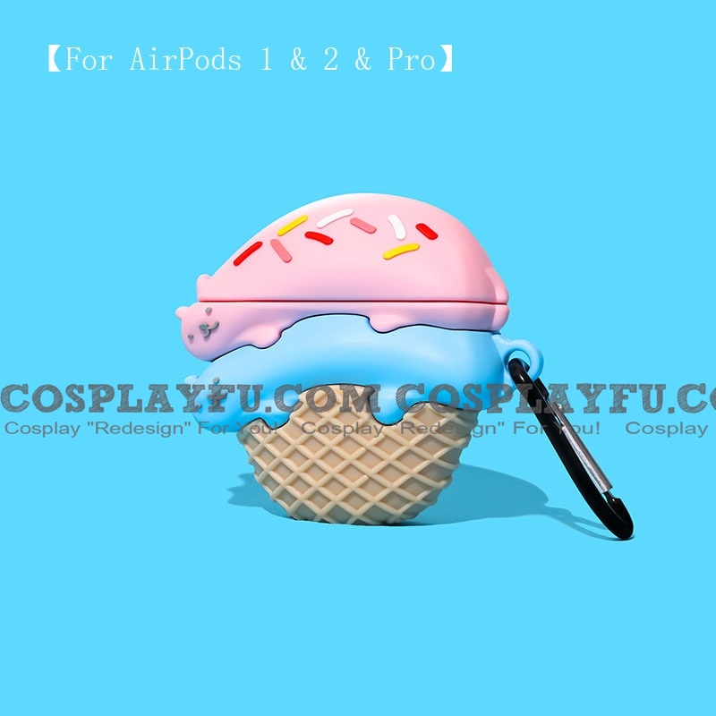 Lovely Colorful Cane Ice Crema | Silicone Case for Apple AirPods 1, 2, Pro Cosplay